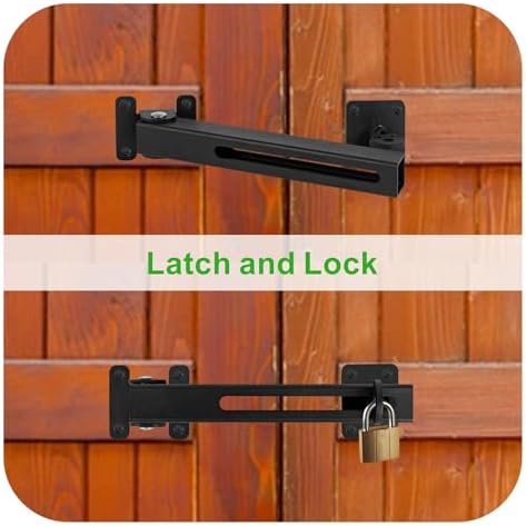 KSWLOR Flip Gate Latch Lock with Padlock Hole