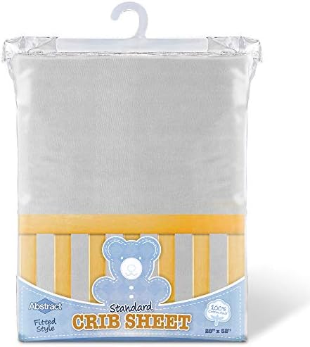 Abstract Cotton Crib Sheets - Fitted 28x52 Solid Gray