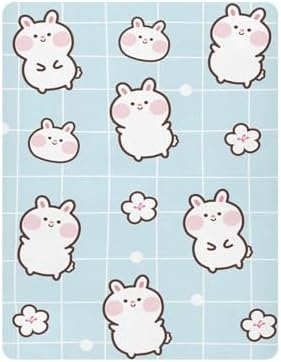 KICPOAY Crib Sheets with Bunny Flower Pattern