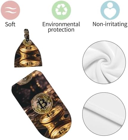 Bitcoin Baby Sleep Swaddle Blanket Set with Head Cap