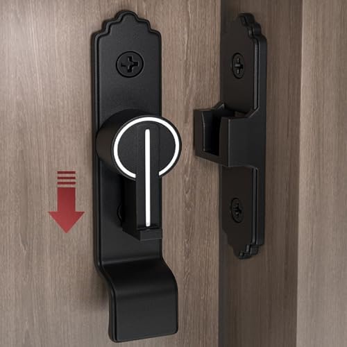 90 Degree Sliding Door Latch Handle Kit Black