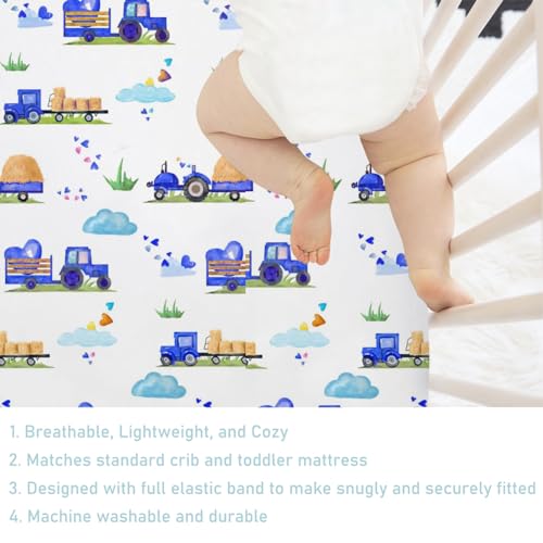 Blue Valentine Crib Mattress Sheet 52x28 Soft Fitted Cover for Baby Nursery