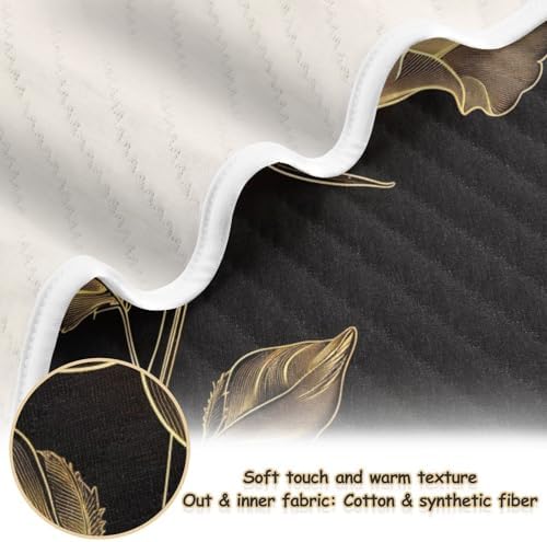 KICPOAY Golden Rose Swaddle Blanket for Newborn Baby