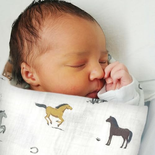MON AMI Chantilly Cotton Muslin Swaddle Blanket 47 1