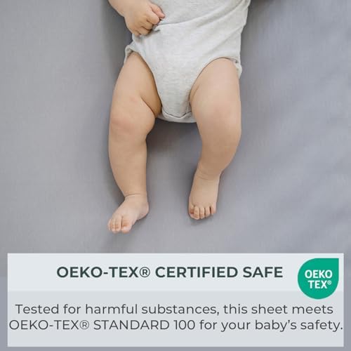 Pobibaby Smoky Grey Crib Sheet - Soft Safe and Stylish 1
