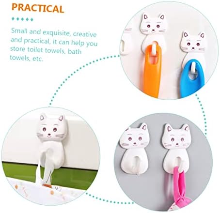 BUGUUYO 9pcs Cat Wall Hooks Bathroom Towel Organizer