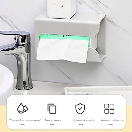 VALINK Adhesive Toilet Paper Holder - Wall Mounted Multi-Purpose Tissue Storage