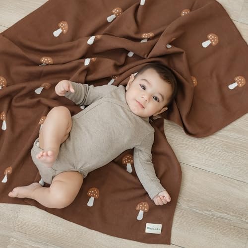 Bleu La La Knit Baby Blanket - 100 Cotton Soft Swaddle