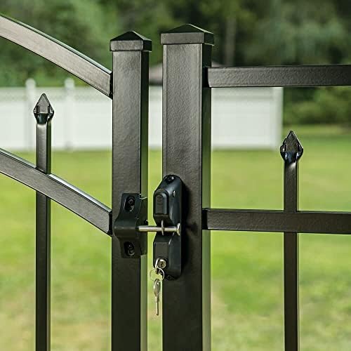 Barrette Outdoor Living Locking Gravity Latch Black One-Sided Key Entry 1