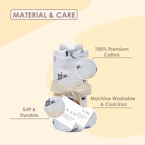 MON AMI Chantilly Cotton Muslin Swaddle Blanket 47 1