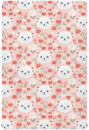 KEIGE Cute Sheep Fitted Crib Sheet for Girls and Boys