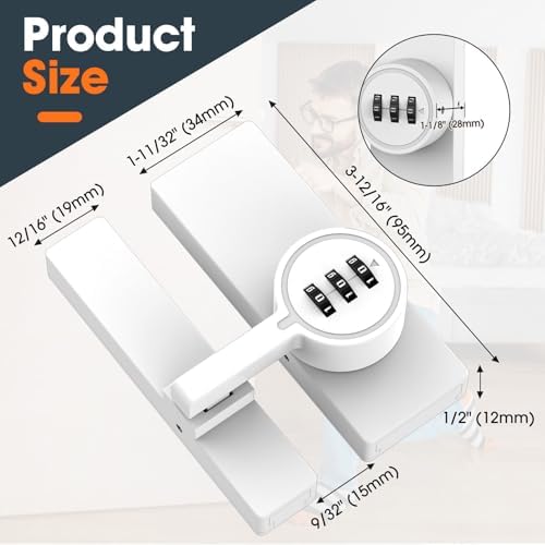 Password 180 Degree Barn Door Latch Keyless Adhesive Flip Lock
