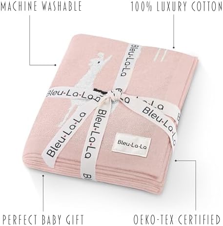 Bleu La La Knit Swaddling Blanket - Llama Pink