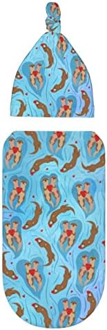MEIMLY Preemie Swaddle Blanket with Hat Set