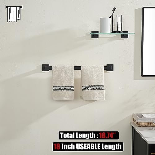 JQK Matte Black 2041 Inch Towel Bar Wall Mount