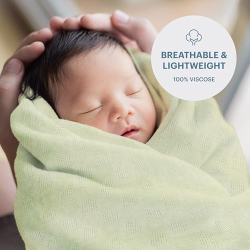 Baby Bright Swaddle Blanket - Mint Viscose 1
