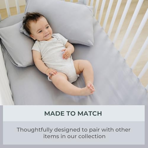 Pobibaby Smoky Grey Crib Sheet - Soft Safe and Stylish 1