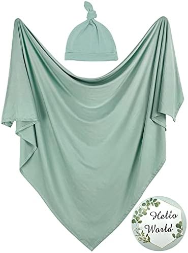 OWLOWLA Swaddle Blanket Set with Hat and Card