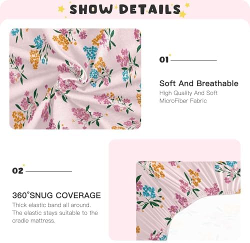 MNSRUU Crib Sheets for Boys Girls Gypsophila Print