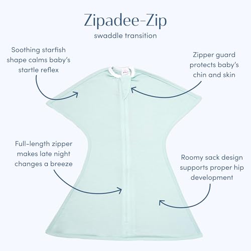 SleepingBaby Zipadee-Zip Transition Swaddle - Classic Mint Large 12-24 Months