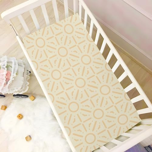 KICPOAY Geometric Yellow Crib Sheet for Baby Toddler