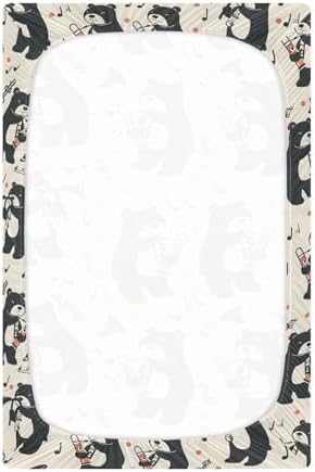 ALAZA Bears Tube Music Crib Sheets for Babies