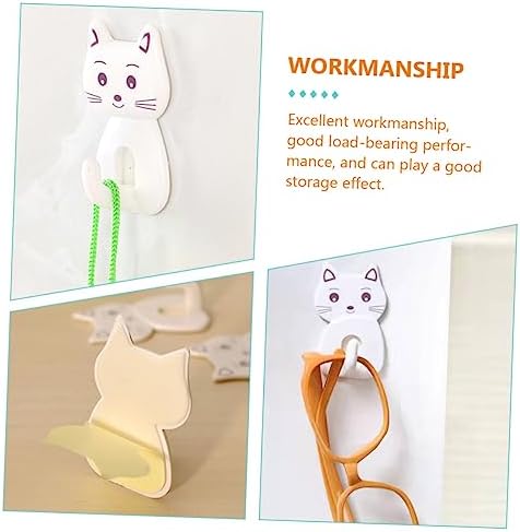 BUGUUYO 9pcs Cat Wall Hooks Bathroom Towel Organizer
