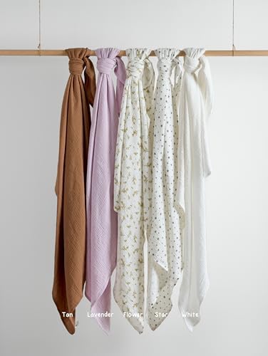 Meracorallo Muslin Swaddle Blanket Lavender 100 Cotton 1