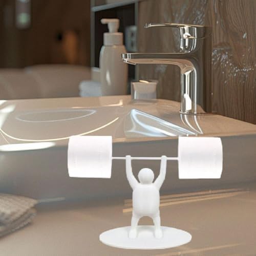 Funny Weightlifter Toilet Roll Holder 3D Printed Bathroom Decor