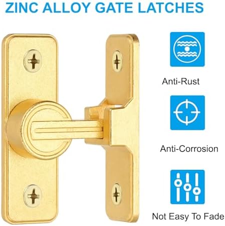 PATIKIL 90 Degree Barn Door Lock - Gold