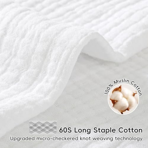 Davids Kids 47x47 Muslin Blanket 4-Layer 100 Cotton Swaddle for Summer
