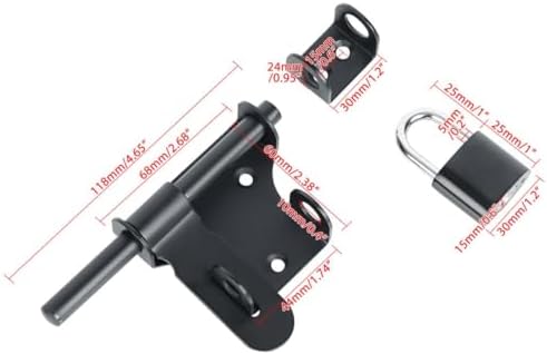 Alise 4 Inch Black Stainless Steel Gate Latch