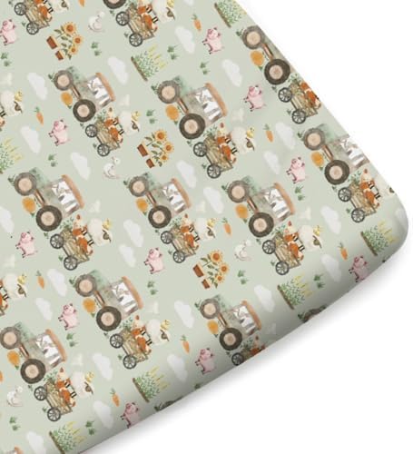 KASTLEE Farm Animals Crib Sheets 52x28 Inch
