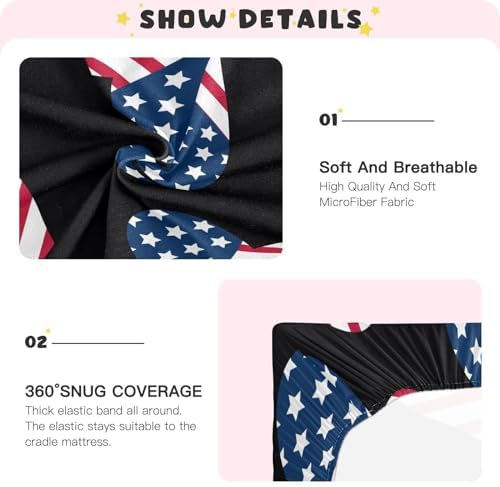 Happy July 4th Crib Sheets for Baby Toddler