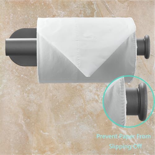 Kinbrace Self-Adhesive Stainless Steel Toilet Paper Holder Modern Grey No Drilling Required