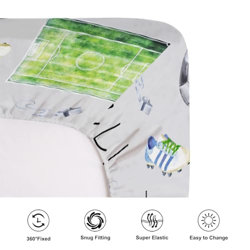 KASTLEE Soccer Crib Sheets for Boy Girl 52x28