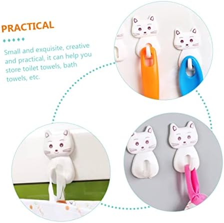 9pcs Adorable Cat Wall Hooks for Bathroom Storage