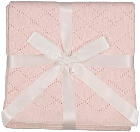 Feltman Brothers Diamond Pointelle Knit Blanket 40x40 Pink