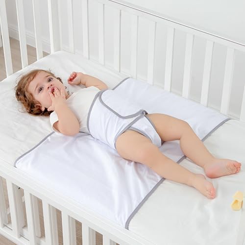 Alomejor Breathable Cotton Swaddling Blanket with Anti-Rolled Belly Protection