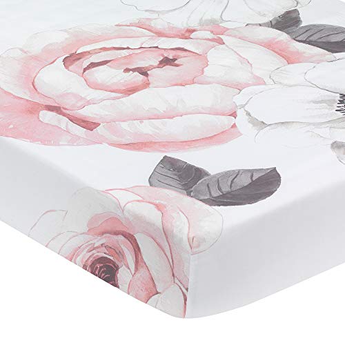 Lambs Ivy Floral Garden Watercolor Crib Sheet