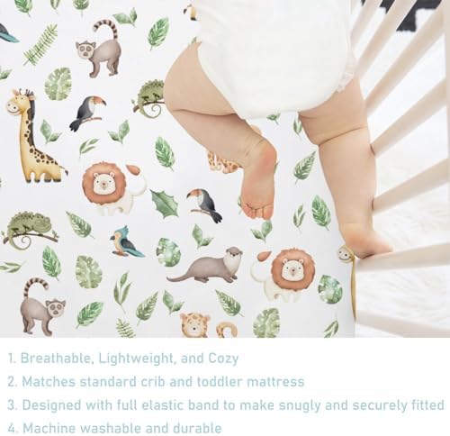 Hwmmbh Brazilian Animals Watercolor Crib Sheets 52x28