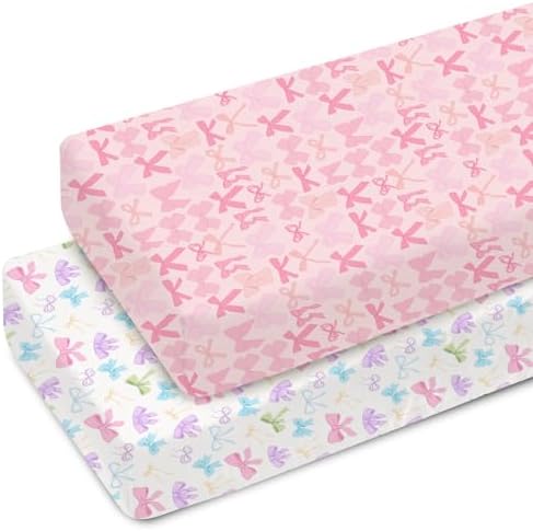 Spring Pastel Bows Crib Sheets 2 Pack