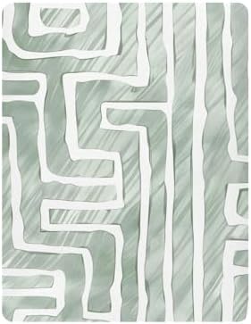 ALAZA Labyrinth Boho Green Crib Sheets for Girls and Boys