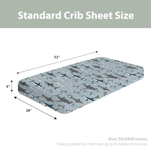 Sharks Boho Baby Crib Sheets 52x28 Fitted Mattress Cover