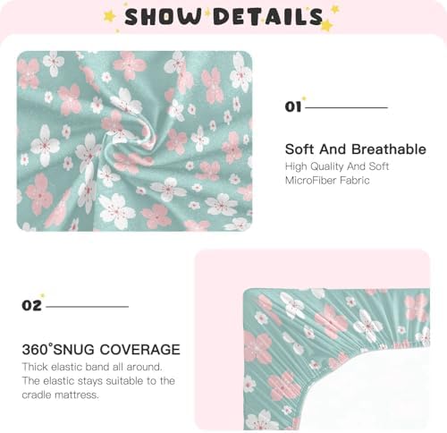 MNSRUU Crib Sheets with Cherry Blossom Print