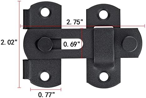 INIRET 8-Pack Matte Black Stainless Steel Gate Latches