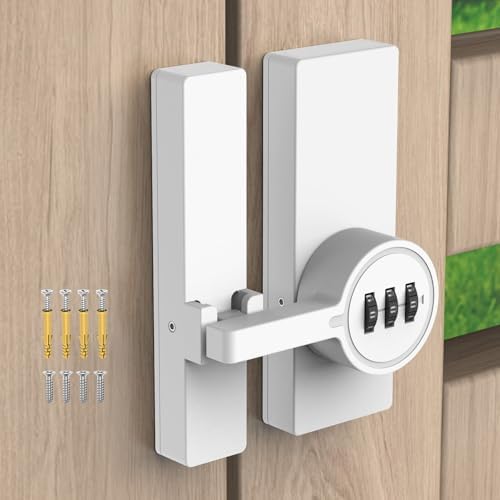 Password 180 Degree Barn Door Latch Keyless Adhesive Flip Lock