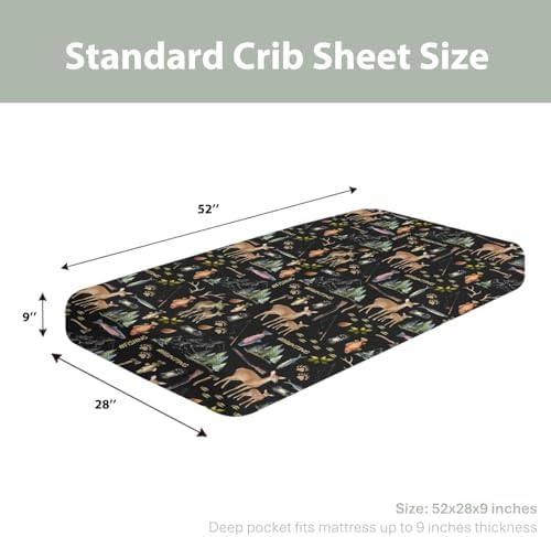 ZoUbqchY Baby Crib Sheets Deer Fish Animal 52x28 Inch Fitted Mattress Cover