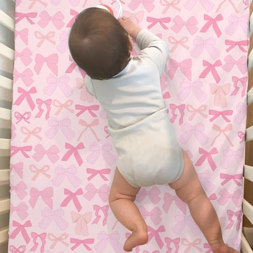 Spring Pastel Bows Crib Sheets 2 Pack