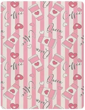 Coffee Queen and Hearts Stretchy Crib Sheet